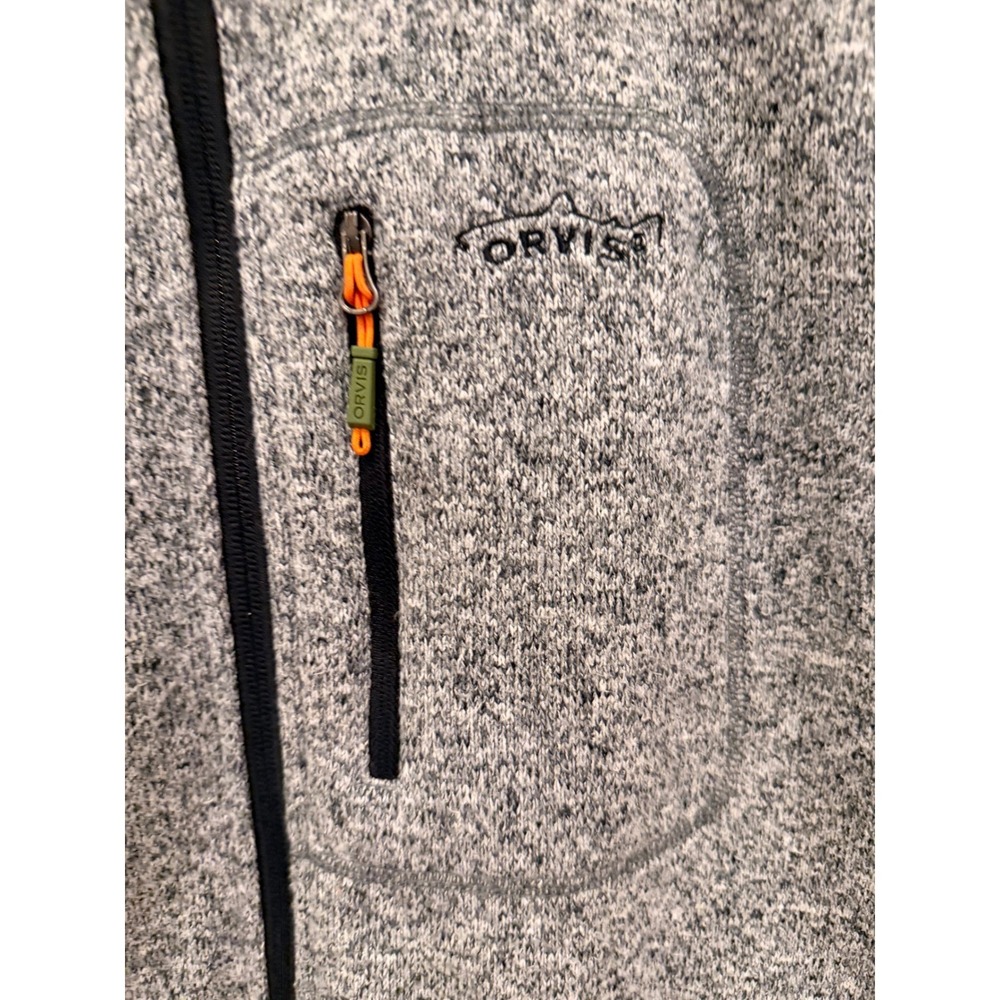 ORVIS Men's Gray Fleece Vest Full Zip Pockets Outdoor Size M - Picture 4 of 7
